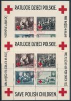 Lengyelország / Ausztria 1946 Lengyel gyermek segély vöröskereszt vágott - fogazott kisívpár alkalmi bélyegzéssel