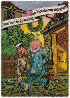 5 db MODERN német humoros grafikai motívum képeslap / 5 modern German humorous graphic motive postca...