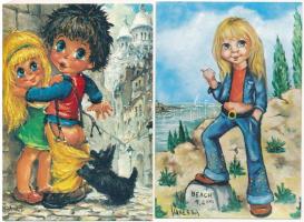 5 db MODERN francia humoros grafikai motívum képeslap / 5 modern French humorous graphic motive post...