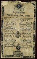 1806. 10G Wiener Stadt Banco Zettel T:papírlapra felkasírozva, hiányos