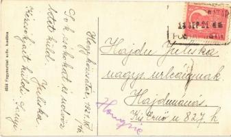 1921 Hegyközcsatár, Cetariu; Református templom / Calvinist church + "HEGYKÖZCSATÁR POSTAI ÜGYN...