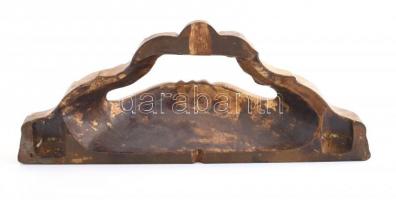 Neobarokk fali konzol, szobortartó. Aranyozott, faragott fa. 40x13 cm