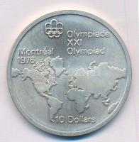 Kanada 1973. 10$ Ag "XXI. Nyári Olimpiai Játékok Montreal 1976 / II. Erzsébet" T:BU 
Cana...