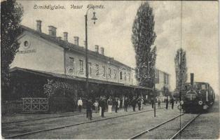 1919 Érmihályfalva, Valea lui Mihai; vasútállomás, gőzmozdony / railway station, locomotive (Rb)
