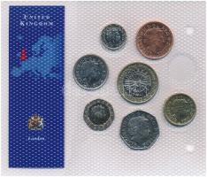 Nagy-Britannia 1998-2005. 5p-2P (7xklf) "Európa utolsó pénzei" vákuumcsomagolt forgalmi sz...