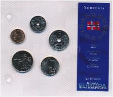 Norvégia 2006. 50ö-10kr (5xklf) Európa utolsó pénzei vákuumcsomagolt forgalmi szett T:1-2 Norvegia 2006. 50 Öre - 10 Kroner (5xdiff) Europes last coins coin set in vacuum packing C:UNC-XF