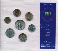 Bulgária 1999-2002. 1s-1L (7xklf) Európa utolsó pénzei vákuumcsomagolt forgalmi szett T:1,1- Bulgaria 1999-2002. 1 Stotinki - 1 Lev (7xdiff) Europes last coins coin set in vacuum packing C:UNC,AU