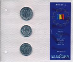 Románia 1999-2004. 500L + 1000L + 5000L Európa utolsó pénzei vákuumcsomagolt forgalmi szett T:1,1- Romania 1999-2004. 500 Lei + 1000 Lei + 5000 Lei Europes last coins coin set in vacuum packing C:UNC,AU