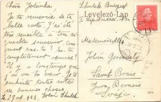 1933 Budapest II. Schuleck villa. Lipótmezei út 3a. Jolán Schulek francia nyelvű levele