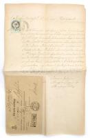 1875 Törvényszéki okmány feladóvevénnyel