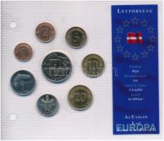 Lettország 1992-2003. 1s-2L (8xklf) Európa utolsó pénzei vákuumcsomagolt forgalmi szett T:1,1- Latvia 1992-2003. 1 Santims - 2 Lati (8xdiff) Europes last coins coin set in vacuum packing C:UNC,AU