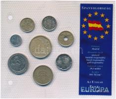 Spanyolország 1983-2000. 1P-500P (8xklf) Európa utolsó pénzei vákuumcsomagolt forgalmi szett T:1--2- Spain 1983-2000. 1 Peseta - 500 Peseta (8xdiff) Europes last coins coin set in vacuum packing C:AU-VF