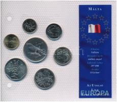 Málta 1998-2004. 1c-1L (7xklf) Európa utolsó pénzei vákuumcsomagolt forgalmi szett T:1-2 Malta 1998-2004. 1 Cent - 1 Lira (7xdiff) Europes last coins coin set in vacuum packing C:UNC-XF