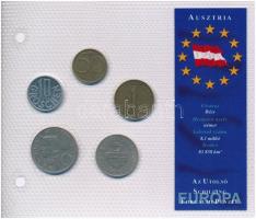 Ausztria 1968-1992. 10gr-10Sch (5xklf) Európa utolsó pénzei vákuumcsomagolt forgalmi szett T:1--2 Austria 1968-1992. 10 Groschen - 10 Schilling (5xdiff) Europes last coins coin set in vacuum packing C:AU-XF