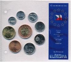 Csehország 1993-2004. 10h-50K (9xklf) Európa utolsó pénzei vákuumcsomagolt forgalmi szett T:1,1- Czech Republic 1993-2004. 10 Haleru - 50 Korun (9xdiff) Europes last coins coin set in vacuum packing C:UNC,AU