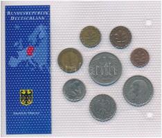Németország 1950-1996. 1pf-5M (8xklf) "Európa utolsó pénzei" vákuumcsomagolt forgalmi szet...