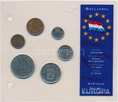 Hollandia 1952-1979. 1c-2 1/2G (6xklf) Európa utolsó pénzei vákuumcsomagolt forgalmi szett T:1-2 Netherlands 1952-1979. 1 Cent - 2 1/2G (6xdiff) Europes last coins coin set in vacuum packing C:UNC-XF