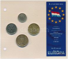 Luxemburg 1982-1990. 1Fr-50Fr (4xklf) "Európa utolsó pénzei" vákuumcsomagolt forgalmi szett T:1,1- Luxembourg 1982-1990. 1 Francs - 50 Francs (4xdiff) "Europe's last coins" coin set in vacuum packing C:UNC,AU