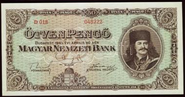 1945. 50P T:I- (alig látható sarokhajlás)