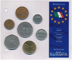 Írország 1970-1993. 1p-1 Pound (7xklf) "Európa utolsó pénzei" vákuumcsomagolt forgalmi szett T:1-2- Ireland 1970-1993. 1 Penny - 1 Pound (7xdiff) "Europe's last coins" coin set in vacuum packing C:AU-VF