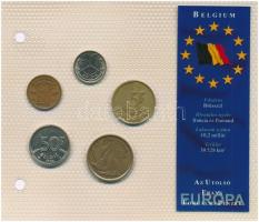 Belgium 1969-1992. 50c-50Fr (5xklf) Európa utolsó pénzei vákuumcsomagolt forgalmi szett T:2,2- Belgium 1969-1992. 50 Cents - 50 Francs (5xdiff) Europes last coins coin set in vacuum packing C:XF,VF