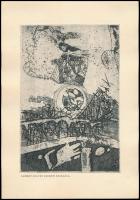 Lenkey Zoltán (1936-1983): A Nap tüze. Rézkarc, papír, jelzett. Egyben Képcsarnok meghívó 1967-ben rendezett kiállításra, amelyet Kondor Béla nyitott meg. Grafika méret: 17x11 cm