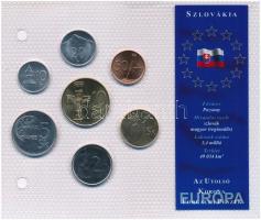 Szlovákia 1994-2003. 10h-10K (7xklf) Európa utolsó pénzei vákuumcsomagolt forgalmi szett T:1,1- Slovakia 1994-2003. 10 Halierov - 10 Koruna (7xdiff) Europes last coins coin set in vacuum packing C:UNC,AU