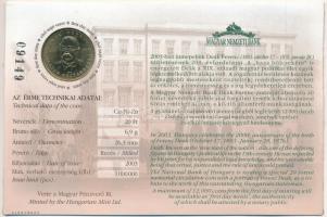 2003. 20Ft "Deák Ferenc" elsőnapi veret, számozott "09149" emléklapon T:1