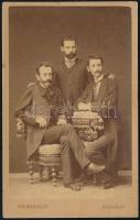 cca 1873-1880 Úriemberek fotója, rajta Gál Ödön, későbbi belügyminisztériumi segédhivatal igazgató, Szerdahelyi budai műterméből, a hátoldalon feliratozva, nemzeti kiscímeres verzóval, 10,5x6,5 cm