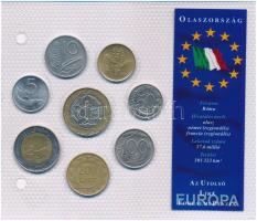 Olaszország 1976-1996. 5L-1000L (8xklf) Európa utolsó pénzei vákuumcsomagolt forgalmi szett T:1-2 Italy 1976-1996. 5 Lire - 1000 Lire (8xdiff) Europes last coins coin set in vacuum packing C:UNC-XF