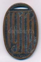 Zutt Richard (1887-1938) 1914. "Hadsegélyező" ovális Br medál, részben zománcozott, fehér ...