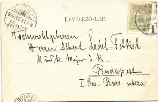 1900 Komárom, Komárno; Várparancsnokság, Tiszti kaszinó. Sipos Ferenc kiadása / K.u.K. Festungs-Comm...