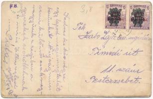 Komárom, Komárno; Vasútállomás, vonat, gőzmozdony. Vasúti Levelezőlapárusítás / railway station, tra...