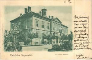 1899 (Vorläufer) Sopron, Evangélikus tanító képezde. Kitüntetve a nagy ezüst éremmel Nizzában 1899