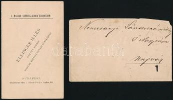1884 Ellinger Illés a Magyar Szépség-Album prospektusa, Bp., Weismann Testvérek-ny., borítékkal, 2 sztl. lev., 15x9 cm