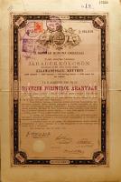 1881. Járadékkölcsön 1000Ft-ról, német és cseh szignettákkal