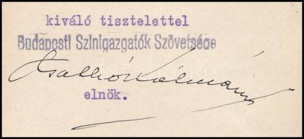 1941 Csathó Kálmán (1881-1964) író, rendező, a Budapesti Színigazgatók Szövetségének elnökének gépel...