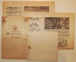 cca 1930 Cserkész újság mellékletei 2 db és 2 db örsi napló