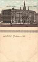 Budapest VII. New York palota, villamos. litho (vágott / cut)