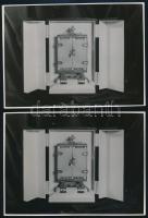 1940 "Vitéz nagybányai Horthy Miklós kormányzó országlásának 20. évfordulója 1920-1940" bélyegsor díszes bemutató szekrényének fotói, 3 db, egy fotó pecséttel jelzett (Bánó Ernő fényképészete), mellette Légrády Sándor (1906-1987) autográf aláírásával, két fotón kis lyukkal, 17,5x12,5 cmx3