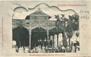1902 Püspökladány, vasútállomás faszerkezetes előcsarnoka. Divald, Art Nouveau (fa)