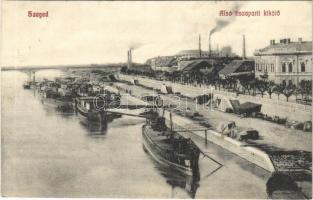 1913 Szeged, Alsó tiszaparti kikötő, gyárak