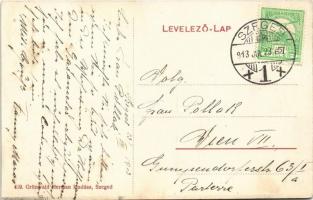 1913 Szeged, Alsó tiszaparti kikötő, gyárak