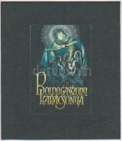 Légrády Sándor (1906-1987) Boldogasszony Karácsonya, borítóterv, akvarell, papír, jelzett, 15x10,5 cm / Watercolour on paper, signed