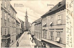 1904 Pozsony, Pressburg, Bratislava; Mihály utca, Wimmer József üzlete. Divald Károly 514. / street, shop (EK)