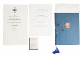 Finnország 1984. "Finn Oroszlán Lovagrend Nagykeresztje szettben" zománcozott, aranyozott,...