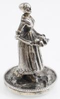 Ezüst (Ag) holland figurácska. Kézzel készített, jelzett. 37 mm, 24,5 g