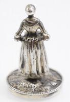 Ezüst (Ag) holland figurácska. Kézzel készített, jelzett. 37 mm, 24,5 g