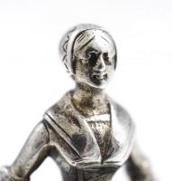 Ezüst (Ag) holland figurácska. Kézzel készített, jelzett. 37 mm, 24,5 g