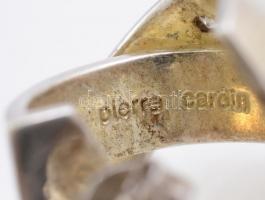 Ezüst(Ag) fülbevalópár, apró kövekkel, Pierre Cardin jelzéssel, bruttó: 10,42 g